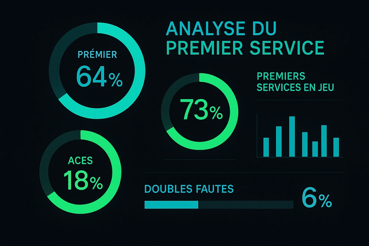 Infographie des statistiques de premier service au tennis