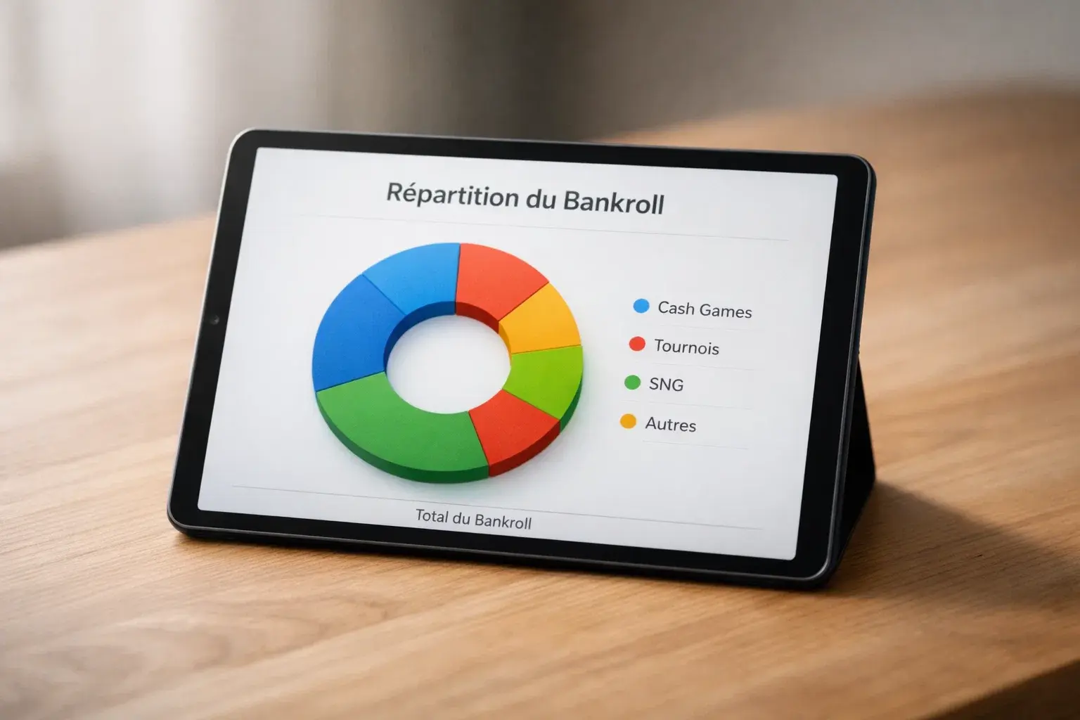 Diagramme circulaire représentant la répartition d'une bankroll
