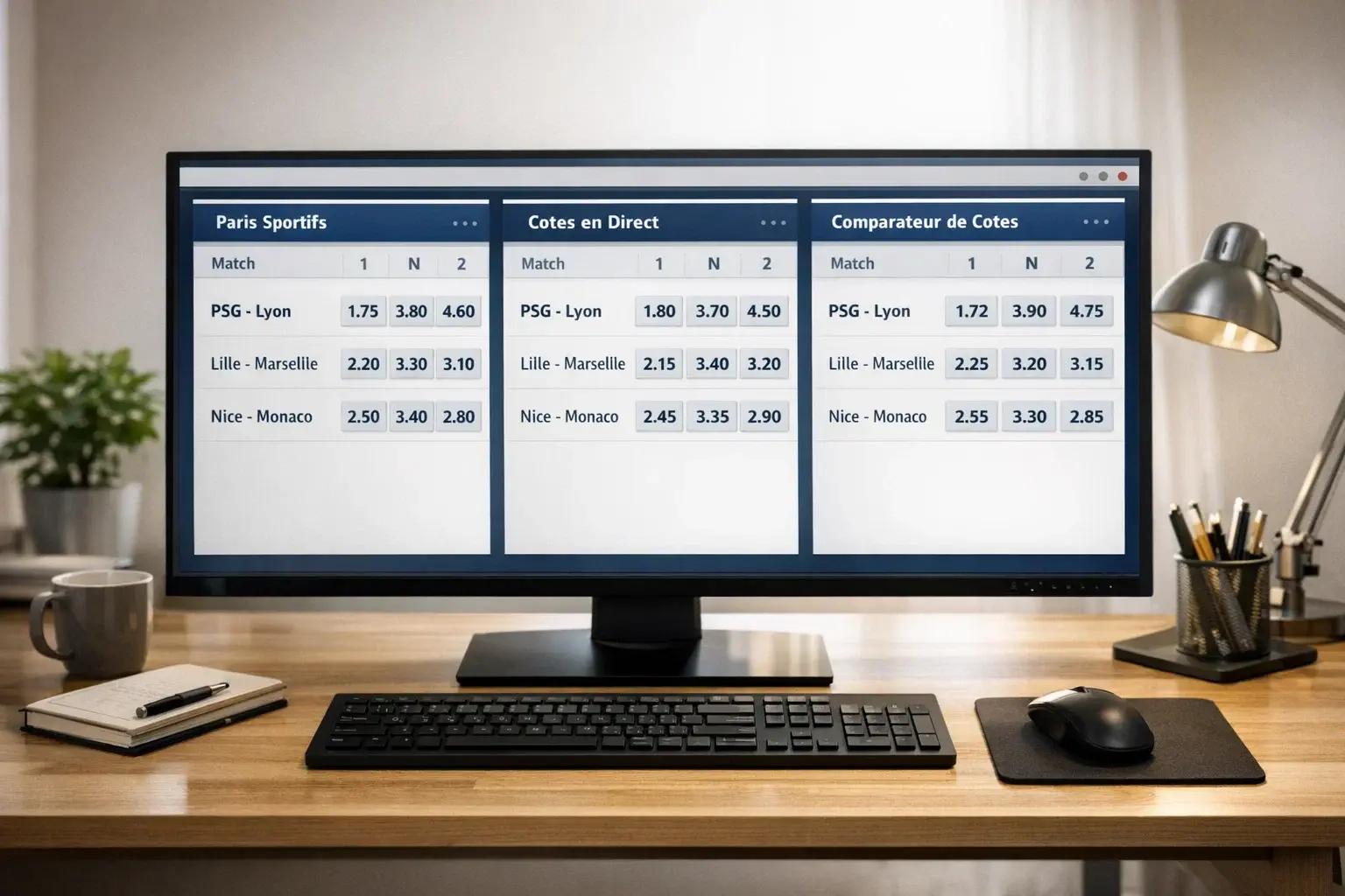 Comparaison de cotes de handicap asiatique sur différentes plateformes