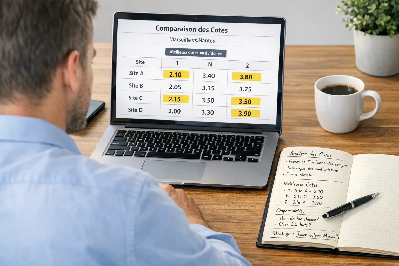Parieur intégrant la comparaison de cotes dans son processus de décision