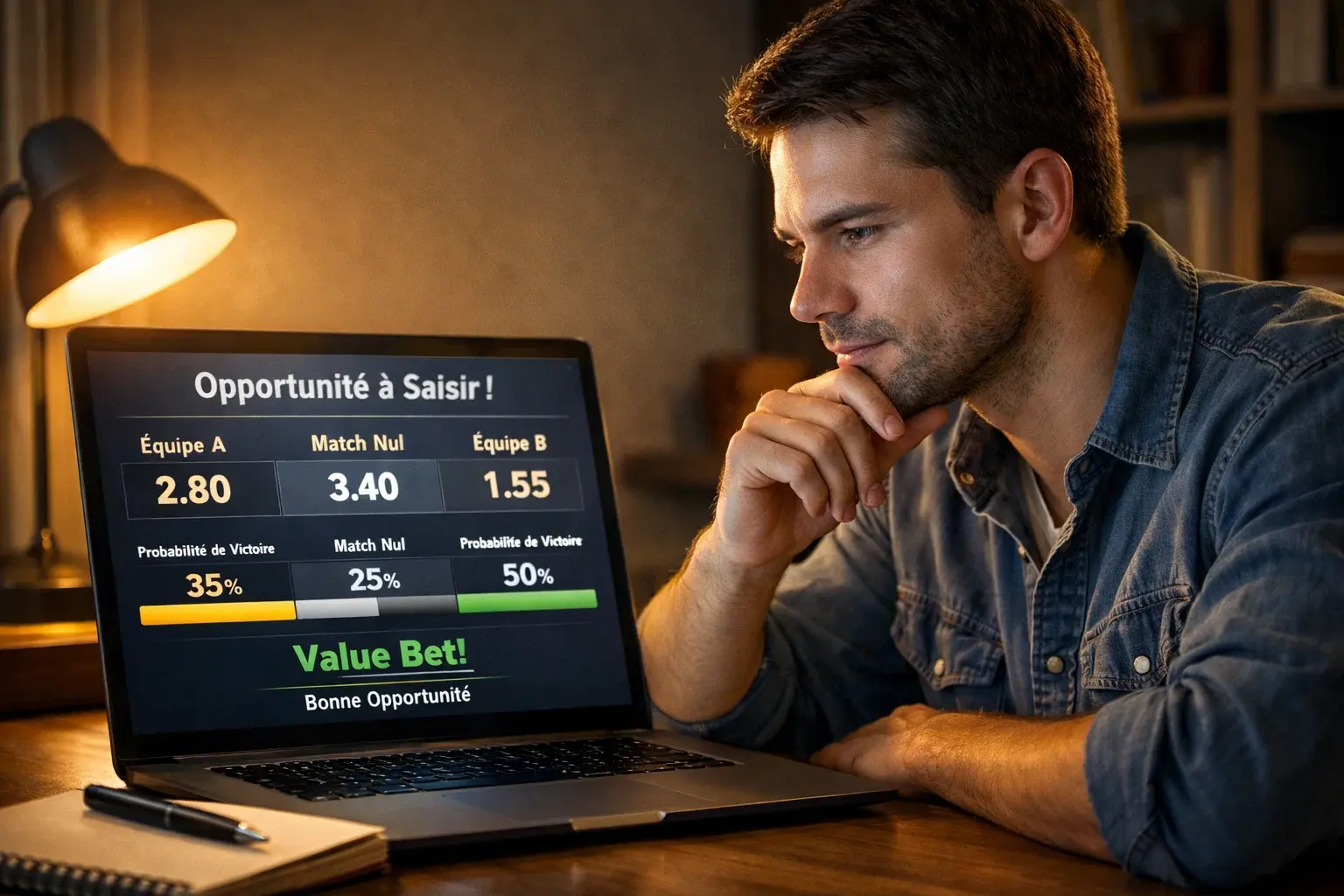 Parieur analysant des opportunités de value sur son écran