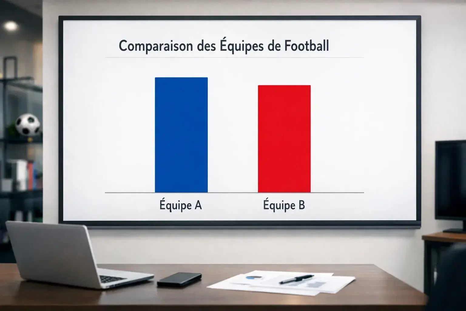 Graphique simple montrant la comparaison des xG entre deux équipes de football