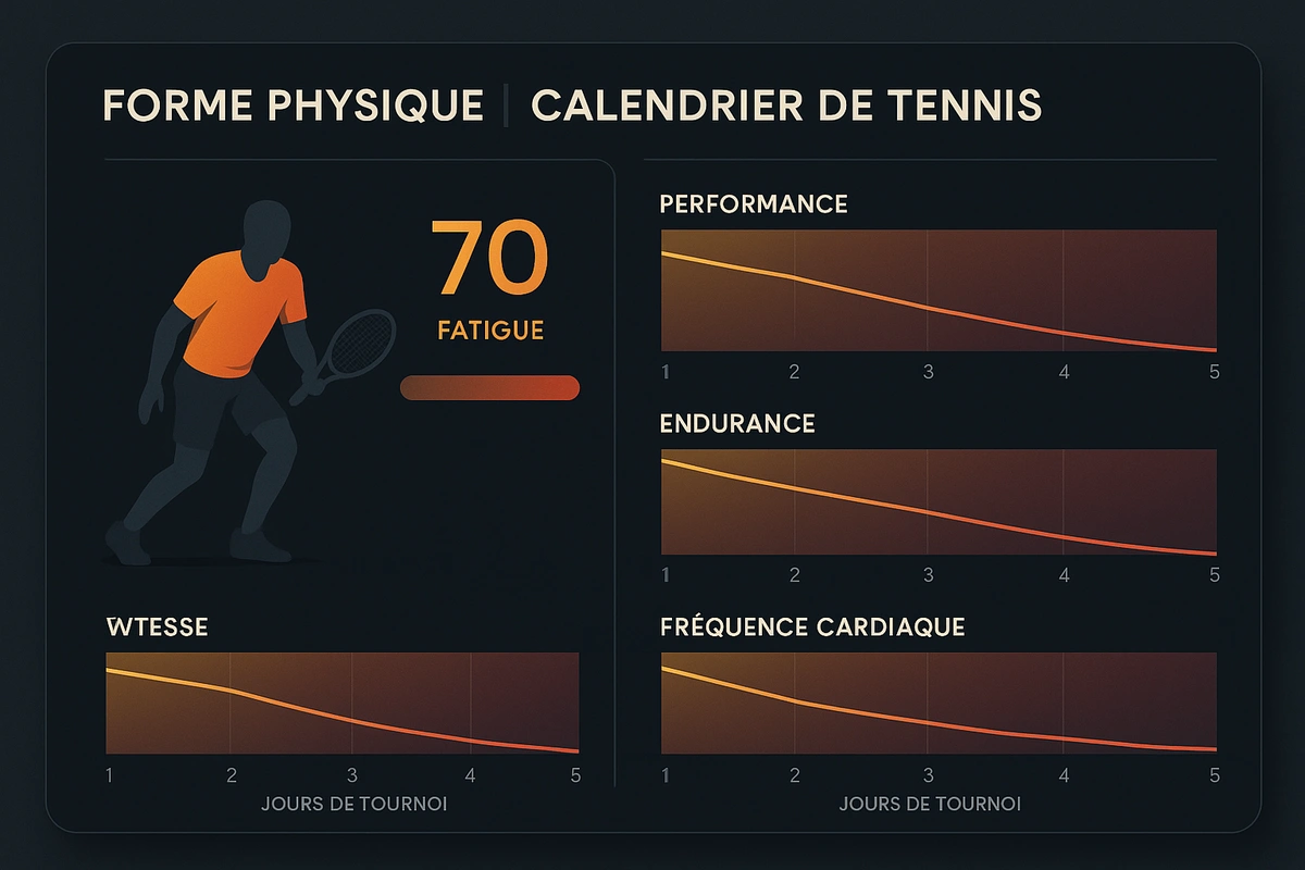 Graphique de l'évolution de la forme physique des joueurs de tennis