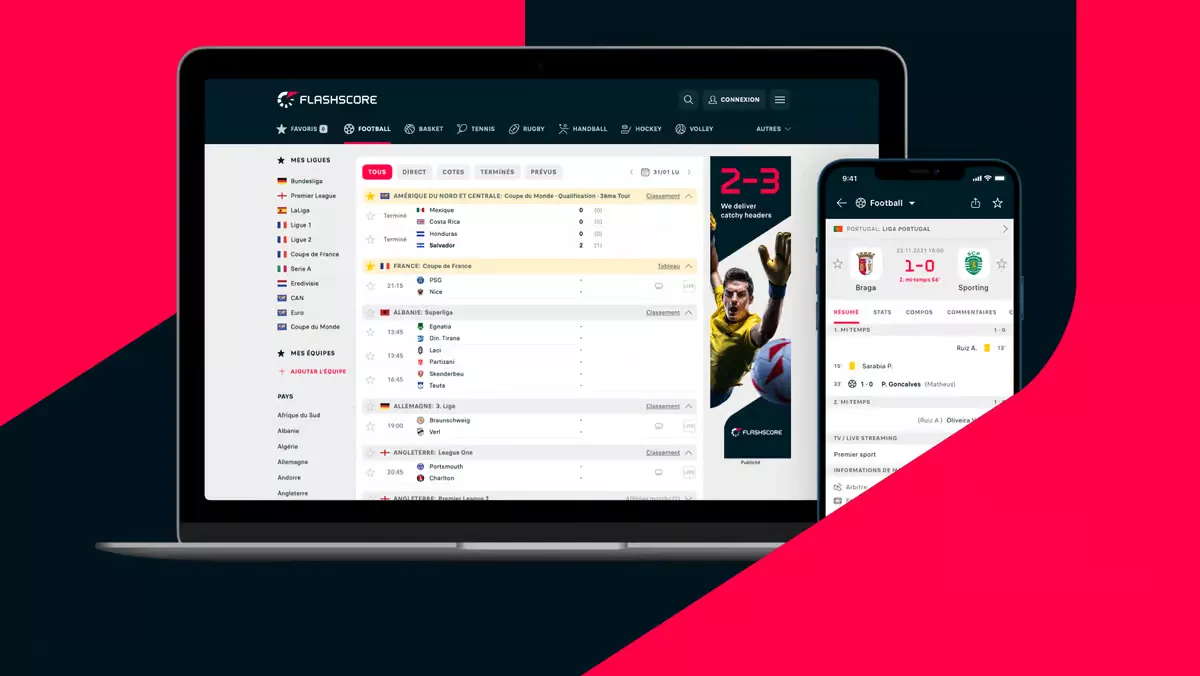 Capture d'écran des plateformes d'analyse FlashScore, SofaScore, WhoScored et FBref