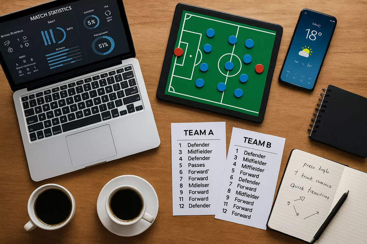 Outils de préparation d'avant-match avec statistiques et notes tactiques