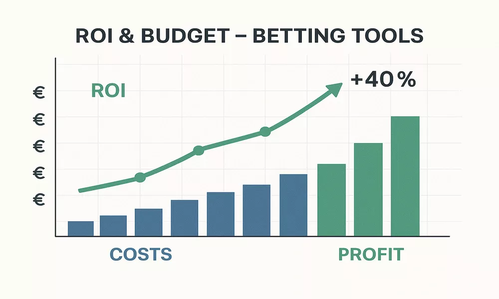 Graphique montrant le ROI et l'allocation budgétaire pour les outils de paris sportifs