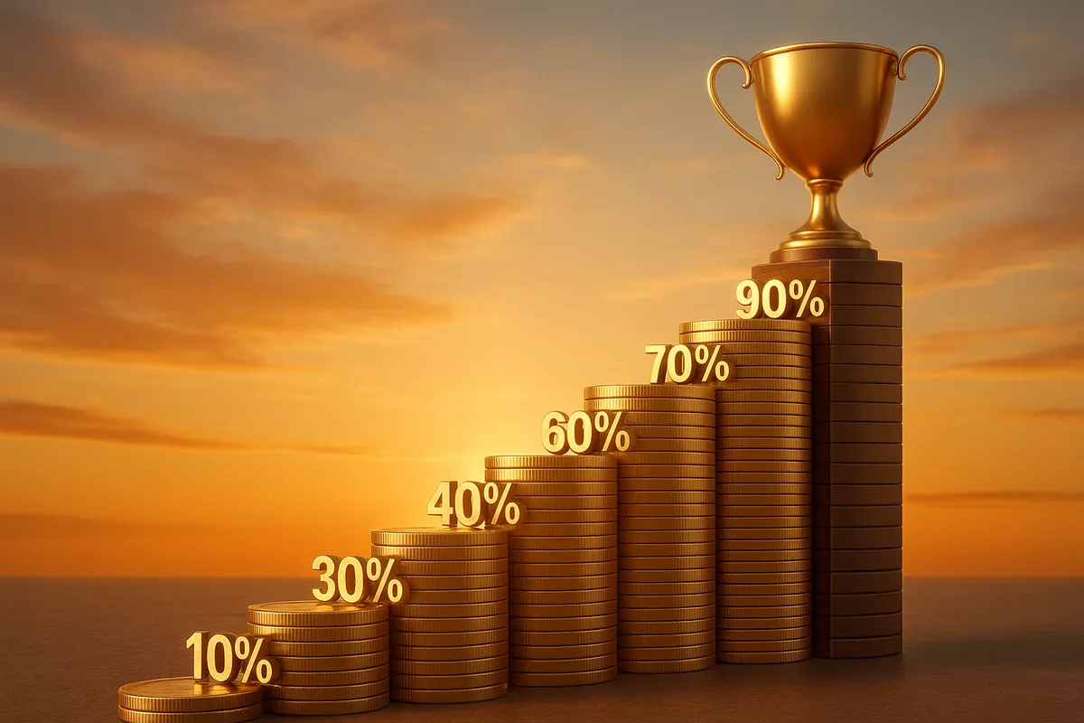 Concept de succès à long terme dans les paris sportifs avec croissance progressive